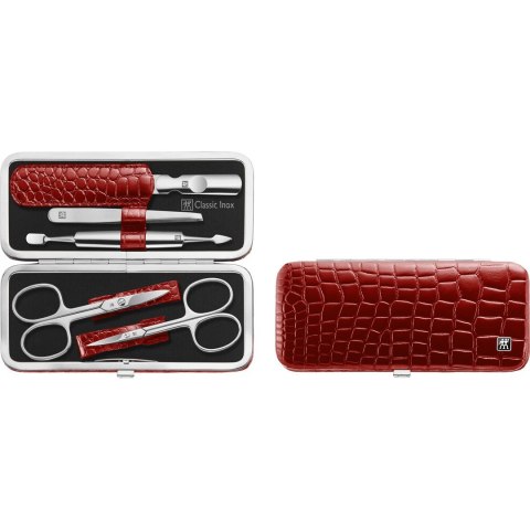 Zestaw do manicure Zwilling Classic Inox czerwone etui 5 elementów