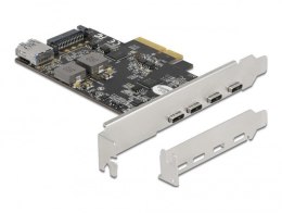 DeLOCK Karta PCI Express x4 do 4 x USB Type-C + 1 x USB Typ-A - SuperSpeed USB 10 Gbps - Konstrukcja niskoprofilowa