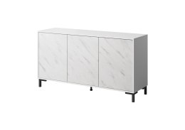 Komoda MARMO 3D 150x45xH80,5 biały mat/marmur biały