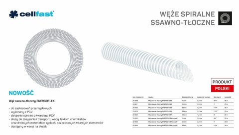 C.WĄŻ SSAWNO-TŁOCZNY DO POMP 32mm x 25mb BEZBARWNY ENERGO-FLEX