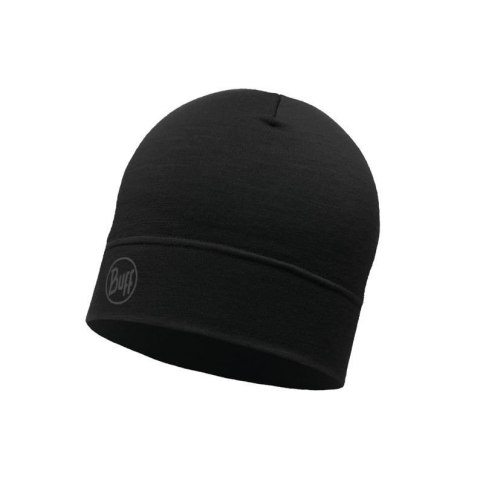 BUFF Czapka MERINO LIGHTWEIGHT BEANIE SOLID BLACK onesize Standard