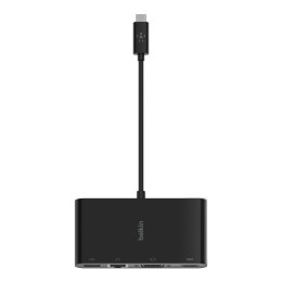 Hub Belkin USB-C Multimedia Adapter 4-in-1 Core Hub 1x4k HDMI/1xVGA/1xUSB-A/1xRJ45 Gigabit Black