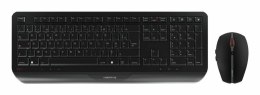 CHERRY JD-7000FR-2 klawiatura Dołączona myszka Dom/Biuro RF Wireless AZERTY Francuski Czarny