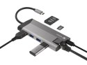 NATEC MULTIPORT ADAPTER FOWLER PLUS USB-C-> USB 3.0 3X, HDMI 4K, USB-C PD, RJ45, MICRO SD NMP-1690