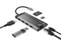 NATEC MULTIPORT ADAPTER FOWLER PLUS USB-C-> USB 3.0 3X, HDMI 4K, USB-C PD, RJ45, MICRO SD NMP-1690