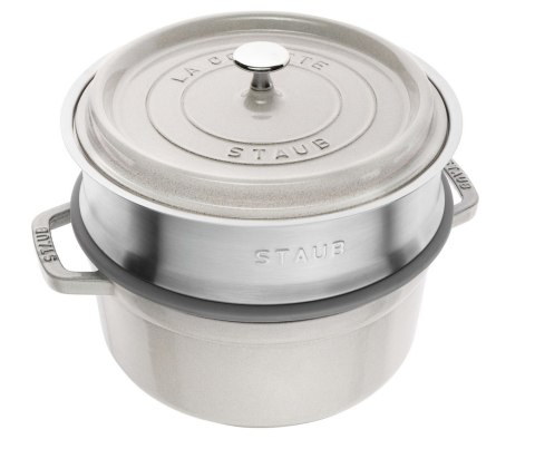 Garnek żeliwny okrągły z wkładem STAUB La Cocotte 40508-822-0 - 3.8 ltr. biała trufla