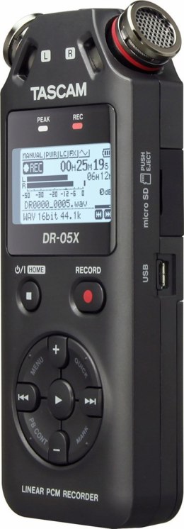 Tascam DR-05X - Przenośny rejestrator cyfrowy z interfejsem USB, zapis na karcie pamięci microSD