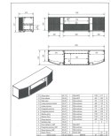 Szafka RTV MICHELLE 178x35-47xH48 czarny/dąb viking