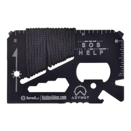 Multitool AZYMUT TOOL CARD karta wielofunkcyjna - 13 narzędzi + etui, 85/53 mm (H-O200930TC)