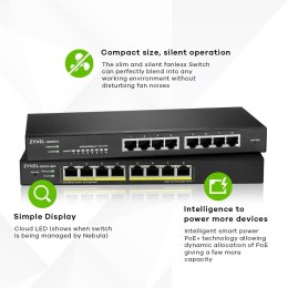 Switch Zyxel GS1915-8EP 8p PoE (PoE+: 8;) 60W Managed Gigabit