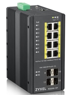 Switch Zyxel RGS200-12P PoE(PoE+: 8;)  240W Managed Gigabit Rugged