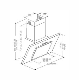 Okap AKPO WK-4 NERO 2.0 50 CZARNY T300 Liniowy LED/Siłownik