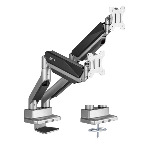 Uchwyt biurkowy na dwa monitory uniwersalny Ergo Office ER-446, sprężyna gazowa 17"-35" 15kg, VESA 75x75 / 100x100