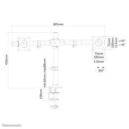 Neomounts FPMA-DCB100DBLACK uchwyt / stojak do monitorów 68,6 cm (27