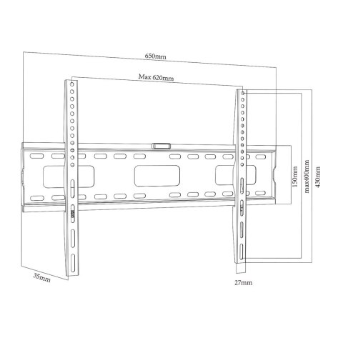 MACLEAN UCHWYT DO TV MAX VESA 600X400, 32-100", 80KG MC-419