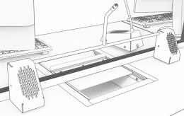 CONTACTA INTERKOM STS-K001L-G, ZESTAW (WZMACNIACZ, MODUŁ DLA INTERESANTA, MODUŁ DLA OBSŁUGI, ZASILACZ, PĘTLA INDUKCYJNA)