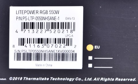 Zasilacz Thermaltake Litepower RGB PS-LTP-0550NHSANE-1 (550 W; Aktywne; 120 mm)