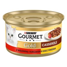 GOURMET GOLD Wołowina z kurczakiem w sosie pomidorowym 85g