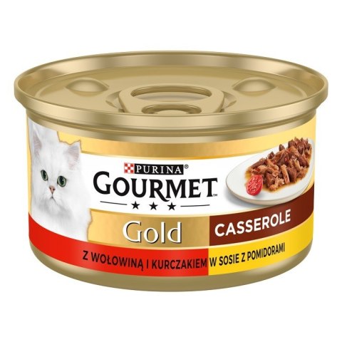 GOURMET GOLD Wołowina z kurczakiem w sosie pomidorowym 85g