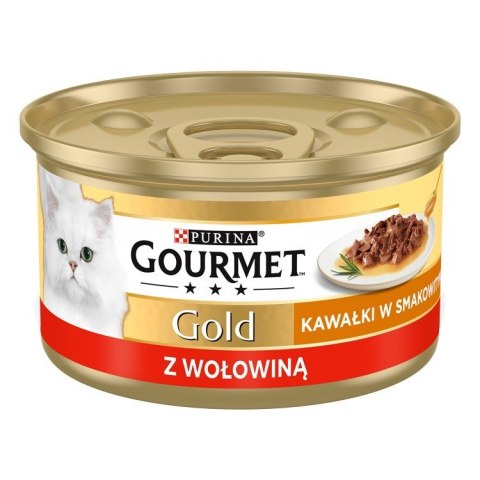 Gourmet Gold Sauce Delight z wołowiną - mokra karma dla kota - puszka - 85 g