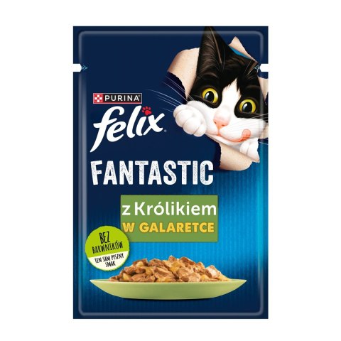 PURINA Felix Fantastic: królik - mokra karma dla kota - 85 g