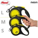 Smycz flexi automatyczna New Neon S taśma 5 m - dla psa do 15 kg, kolor żółty