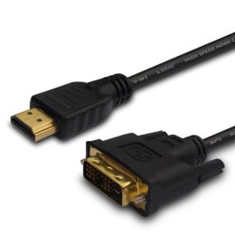 Kabel SAVIO cl-139 (HDMI M - DVI-D M; 1,8m; kolor czarny)