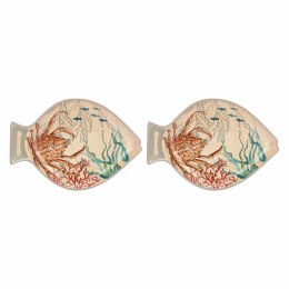 Zestaw 2 talerzy z melaminy Sea Life ryby - 33 x 23 cm