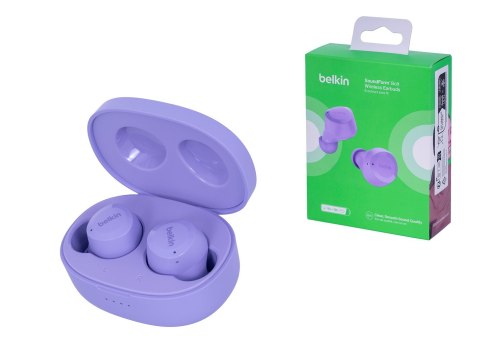 Słuchawki bezprzewodowe douszne Belkin SoundForm Bolt True Wireless Earbuds BT5.2 IPX4 Lavender