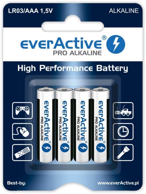 Zestaw baterii alkaliczne everActive LR034BLPA (x 4)