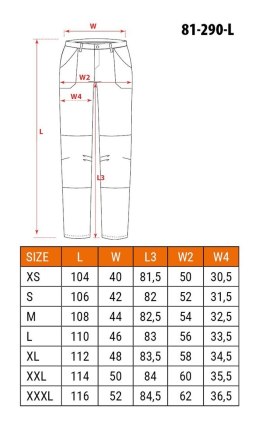 NEO tools 81-290-L spodnie ochronne Czarny