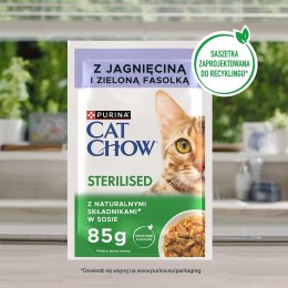 PURINA Cat Chow Sterilised jagnięcina i fasola - mokra karma dla kota - 4x85g