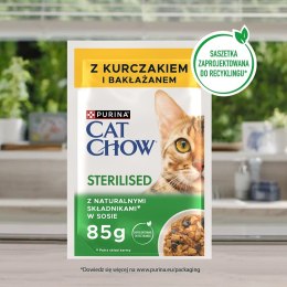 PURINA Cat Chow Sterilised kurczak i bakłażan - mokra karma dla kota - 4x85g