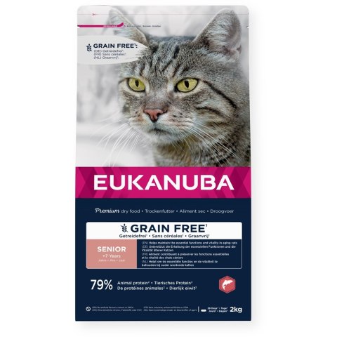 EUKANUBA Grain Free senior salmon - sucha karma dla kota - 2 kg