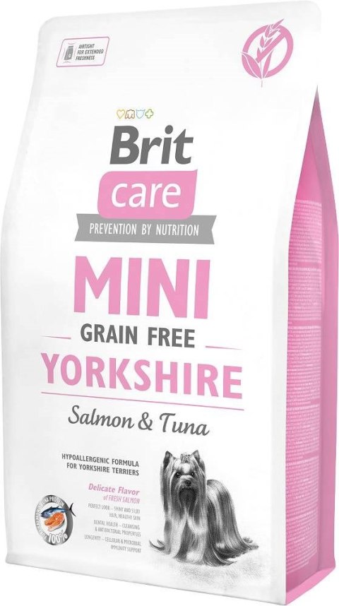 Brit Care Adult Mini Grain Free Yorkshire - sucha karma z łososiem i tuńczykiem dla psa - 2 kg