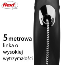 Smycz flexi automatyczna New Classic S linka 5 m - dla psa do 12 kg, kolor czarny