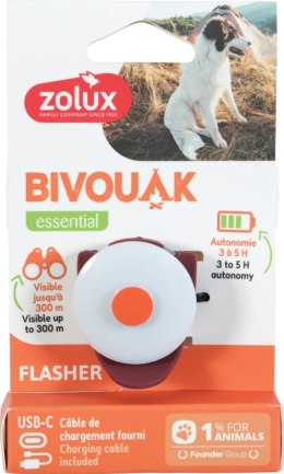 ZOLUX Zawieszka do obroży BIVOUAK czerwona na USB