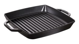 Kwadratowa patelnia żeliwna grillowa STAUB z dwoma uchwytami 40511-683-0 - czarna 28 cm