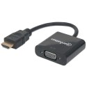 Adapter MANHATTAN HDMI-St.> VGA-Bu. [bk] Polybag