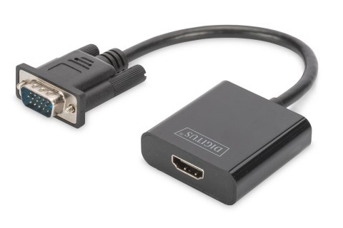 Adapter audio-video VGA do HDMI1080p FHD, z audio 3.5mm MiniJack