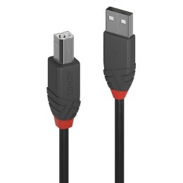 Lindy 36677 kabel USB USB 2.0 10 m USB A USB B Czarny, Szary, Czerwony